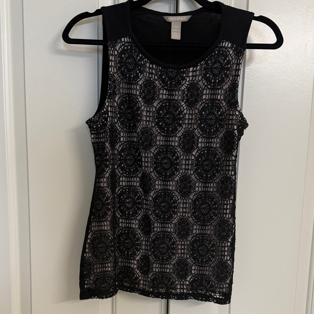 Banana Republic XS Black Lace Women's Top